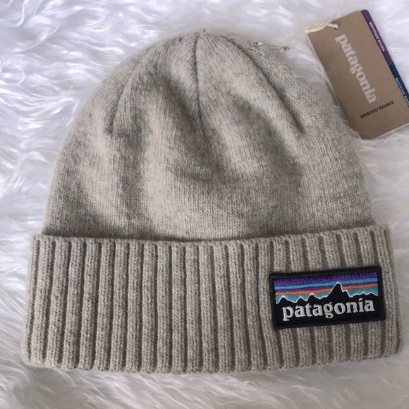 Brand New Patagonia Men's Brodeo Beanie Logo Drifter Grey Recycled Wool & Nylon - Picture 2 of 16